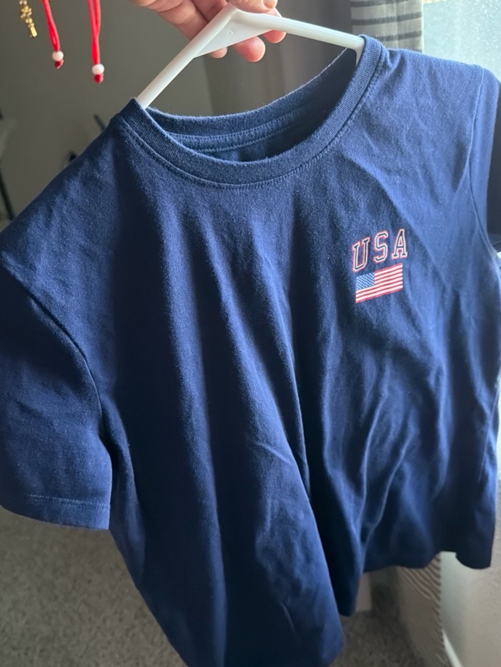 Universal Thread Navy Tee with USA Flag Patch